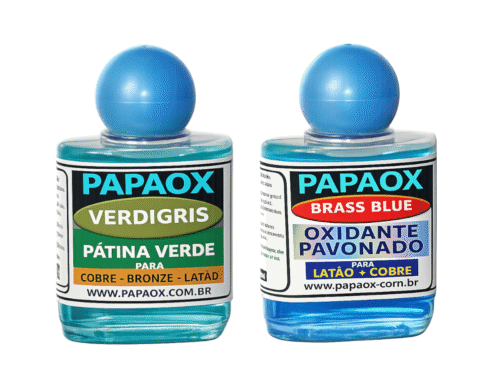 Kit verdigris + oxidação negra para cobre bronze latão
