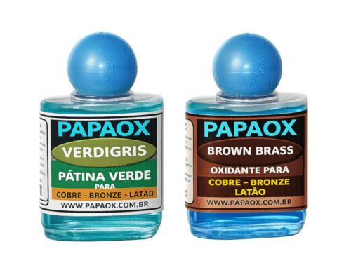 Kit verdigris + oxidação marrom para cobre bronze latão